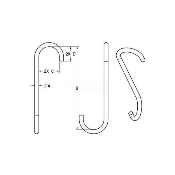 Machining & Welding By Olsen M&W 3/4" Style B S-hook 14204 - main